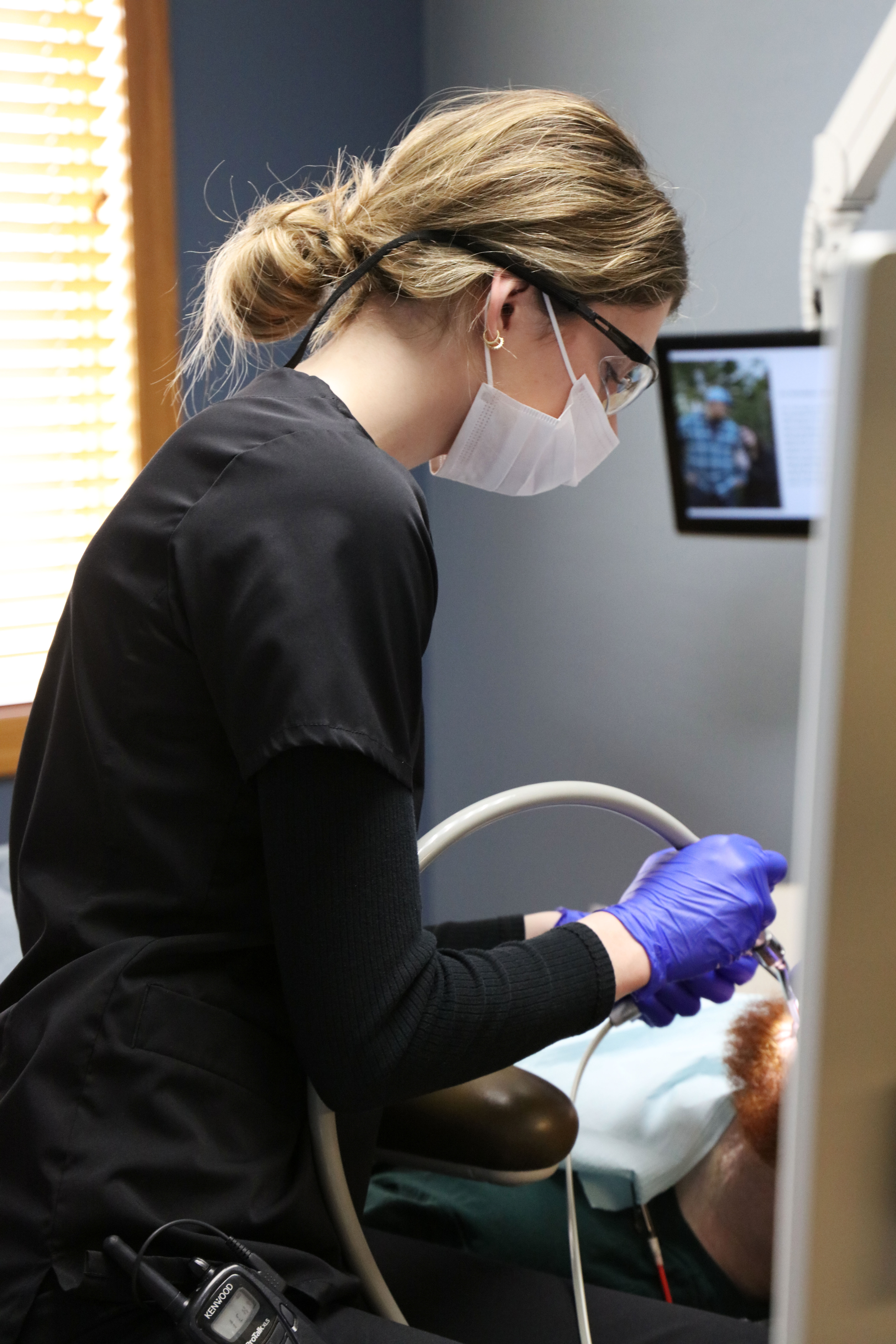 Dental Assistant at The dental Practice cleaning